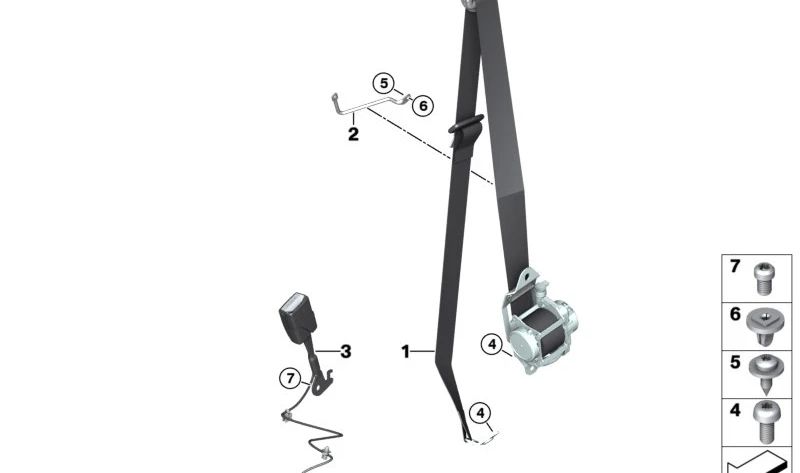 Soporte de desviación derecho para BMW I01, I01N (OEM 72117339596). Original BMW.