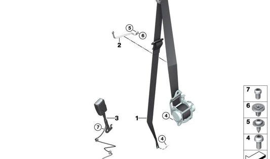 Soporte de desviación derecho para BMW I01, I01N (OEM 72117339596). Original BMW.