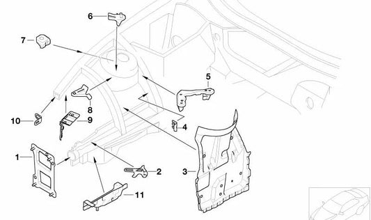 Soporte de la bomba de aire secundaria para BMW E85 (OEM 41147064489). Original BMW.