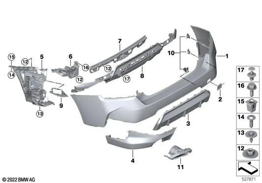 Revestimiento Parachoques Imprimado Trasero para BMW Serie 2 (G42) (OEM 51125A2E932). Original BMW.