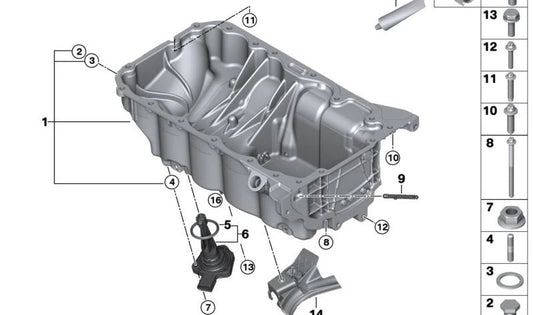 BMW Support 1 F40 -Serie, F52, F70; 2 F44 -Serie, F45, F46, U06; X1 f48, f49, u11; X2 F39, U10 (OEM 12527645649). Original BMW