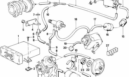 Válvula eléctrica OEM 11741277974 para BMW E30, E28, E34. Original BMW.