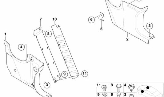 Soporte para reposapiés para BMW E52 (OEM 51477013093). Original BMW.