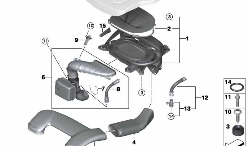 Fuelle para BMW F15 (OEM 13718514008). Original BMW