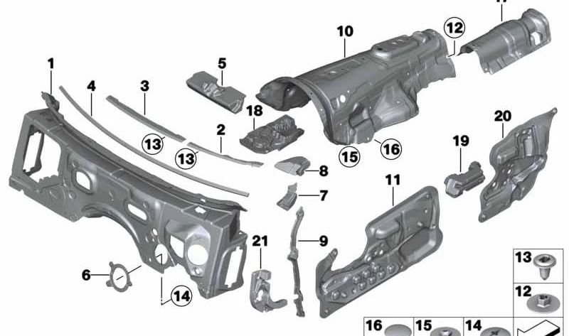 Clip de sujeción OEM 51488252749 para BMW (Modelos compatibles: E81, E82, E87, E88, E46, E90, E91, E92, E93, F07, F10, F11, F18, F06, F12, F13, F01, F02, F04, E84, E83). Original BMW.