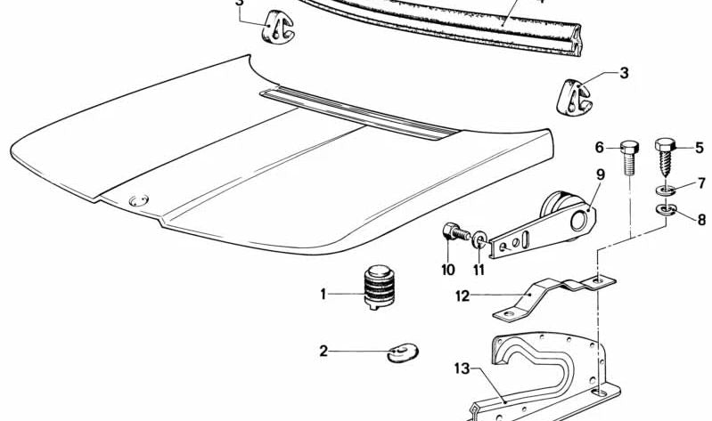 Tope para BMW Serie 3 E21, Serie 5 E12 (OEM 51231831316). Original BMW