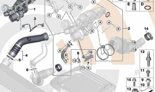 Tornillo de rosca para BMW Serie 1 F20, F21, Serie 2 F22, F23, Serie 3 F30, F31, F35, Serie 4 F32, F33, F36, Serie 5 F07N, F10N, F11N, F18, X1 E84, X3 F25, X4 F26, X5 F15, X6 F16, Z4 E89 (OEM 11657637528). Original BMW