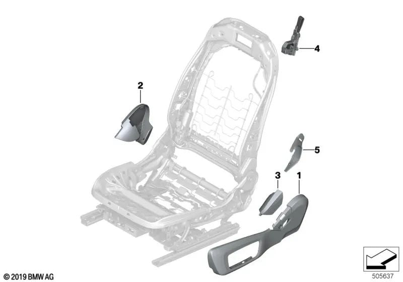 Sitzblende exterior izquierda para BMW F91, F92, F93, G14, G15, G16 (OEM 52107944365). Original BMW