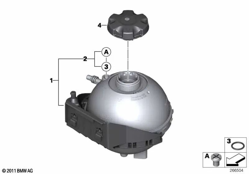 Depósito de compensación para BMW F20, F21, F22, F23, F30, F31, F34, F35, F32, F33, F36 (OEM 17137642158). Original BMW.