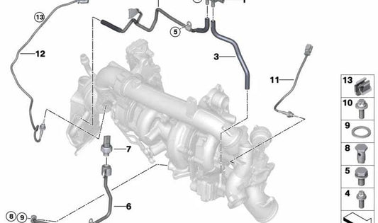 Sensore di temperatura AGU 13628507629 per BMW F30, F31, F34, F32, F33, F36, G30, G31, G11, G12, F25, F26, F15, G05, F16, G06, G07. BMW originale.