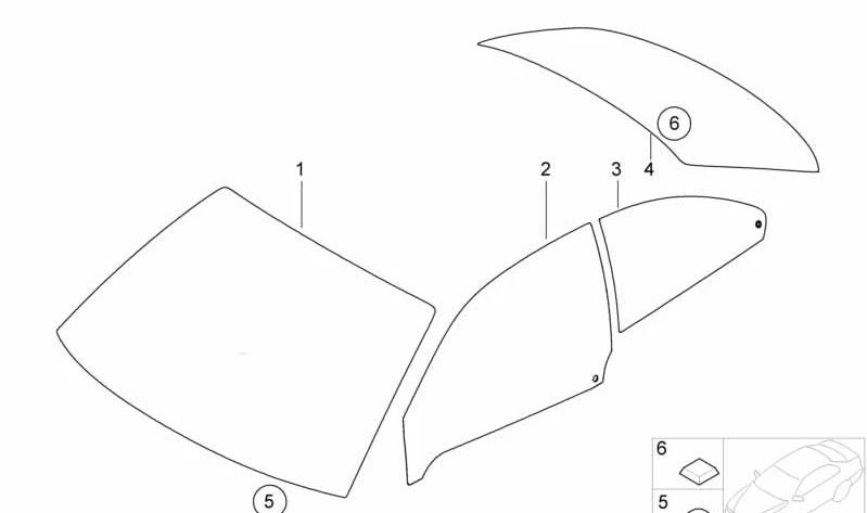 Green rear window with antenna for BMW 3 Series E46 (OEM 51317039230). Original BMW