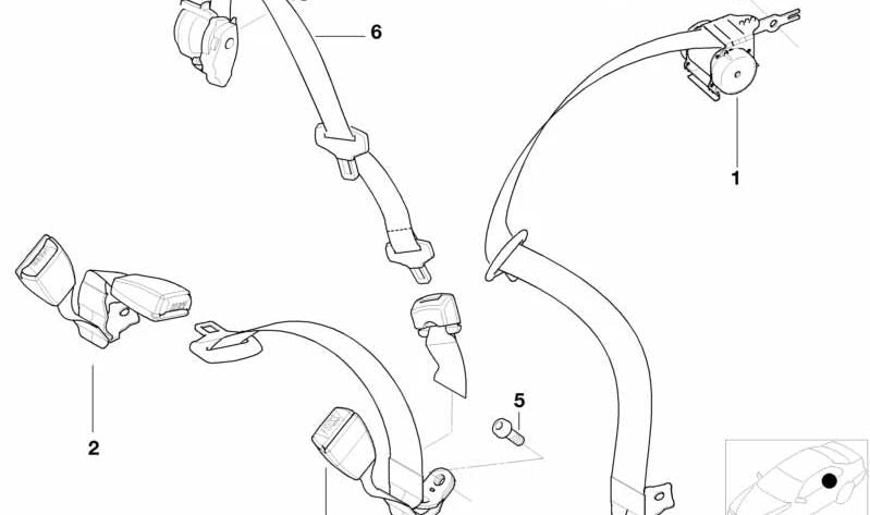 Correa inferior trasera izquierda para BMW Serie 3 E46 (OEM 72118233291). Original BMW.