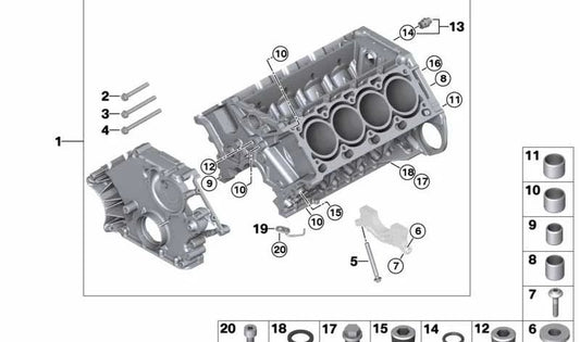 Válvula de control con junta tórica para BMW Serie 5 E60, E61, Serie 6 E63, E64, Serie 7 E65, E66, X5 E53, E70 (OEM 11427502982). Original BMW.