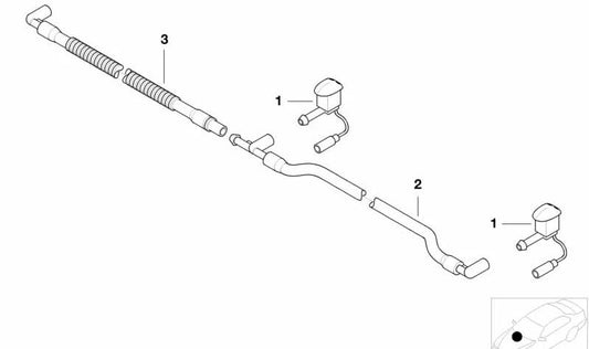 Tubería del Depósito de Lavado para BMW E52 (OEM 61668386915). Original BMW