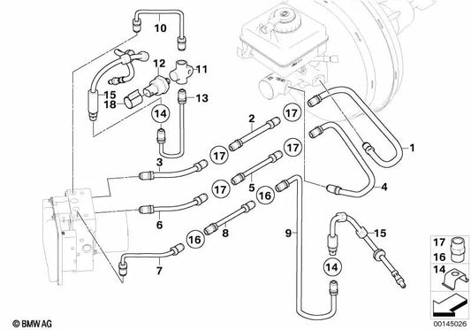 Tubería para BMW Serie 5 E60, E61 (OEM 34326772523). Original BMW