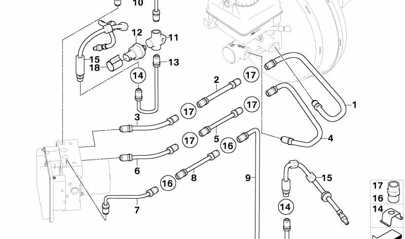 Tubería para BMW Serie 5 E60, E61 (OEM 34326772510). Original BMW