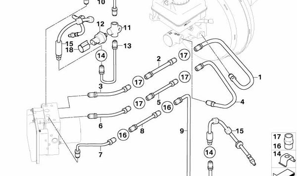 Tubería para BMW Serie 5 E60, E61 (OEM 34326772510). Original BMW