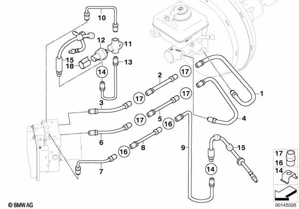 Tubería para BMW Serie 5 E60, E61 (OEM 34326770655). Original BMW