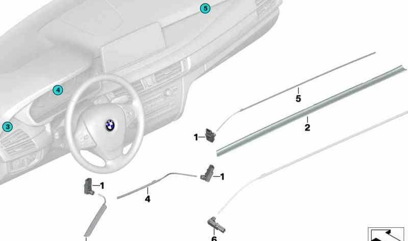 Difusor derecho para BMW X5 F15, F85, X6 F16 (OEM 63319358031). Original BMW