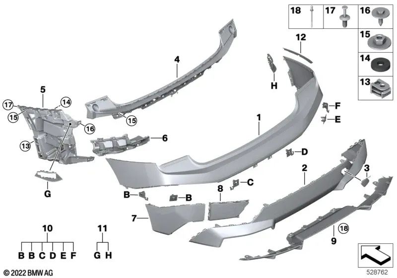 Center rear bumper support for BMW I20 (OEM 51128737046). Genuine BMW.