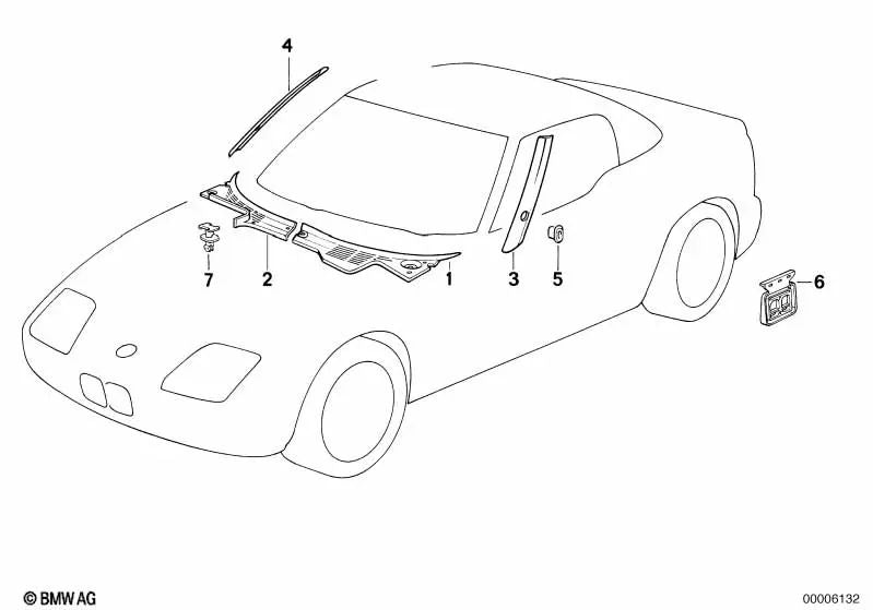 Cubierta derecha para BMW varios modelos (OEM 51712290602). Original BMW