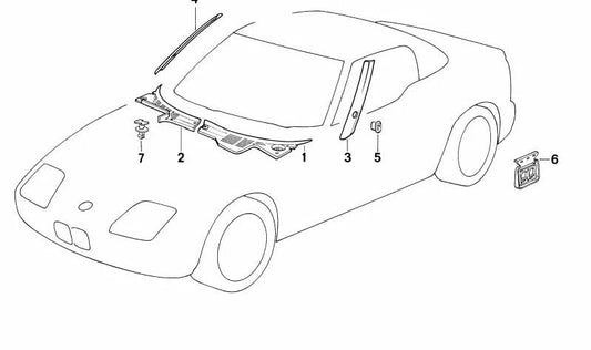 Right sun visor for BMW (OEM 51712290622). Original BMW