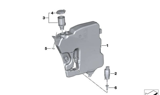 Pompa di lavaggio OEM 6169465516 per BMW F40, F44, G20, G21, G29. BMW originale.