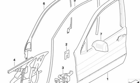 ELECTRIC CURVENAS RIGHT OEM 51337142706 FOR BMW X5 E53. Original BMW.