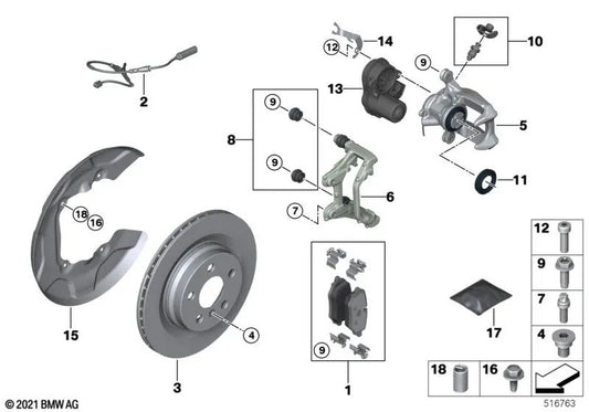 Left cable guide repair kit for BMW Series 2 U06, X1 U11, U12 (OEM 34208837119). Genuine BMW