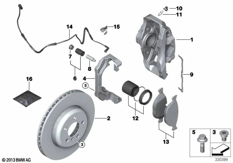 Reparación Férula para BMW Serie 5 F07, F10, F11, Serie 6 F06, F12, F13, Serie 7 F01, F02, F04, X5 E70, F15, X6 E71, F16 (OEM 34116776935). Original BMW