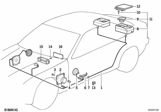 Altavoz para BMW Serie 3 E36 (OEM 65131393463). Original BMW