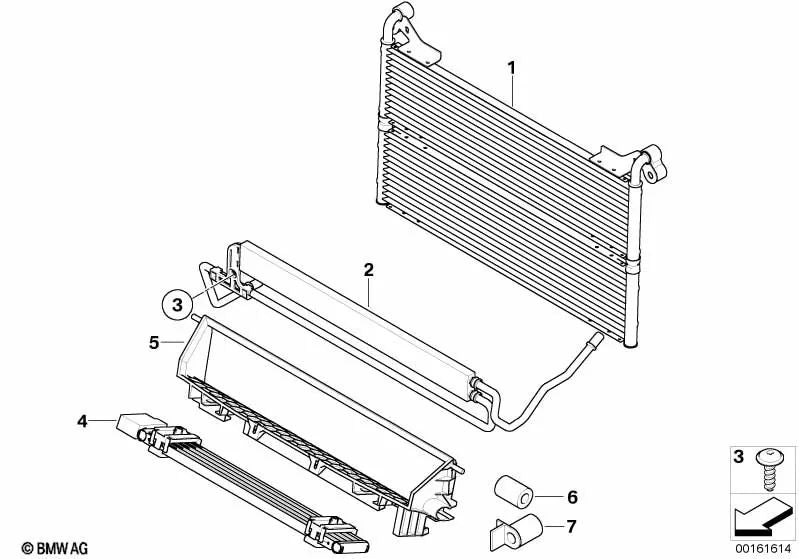 Conducción de aire para el enfriador de aceite para BMW E60N, E61N (OEM 17117561954). Original BMW