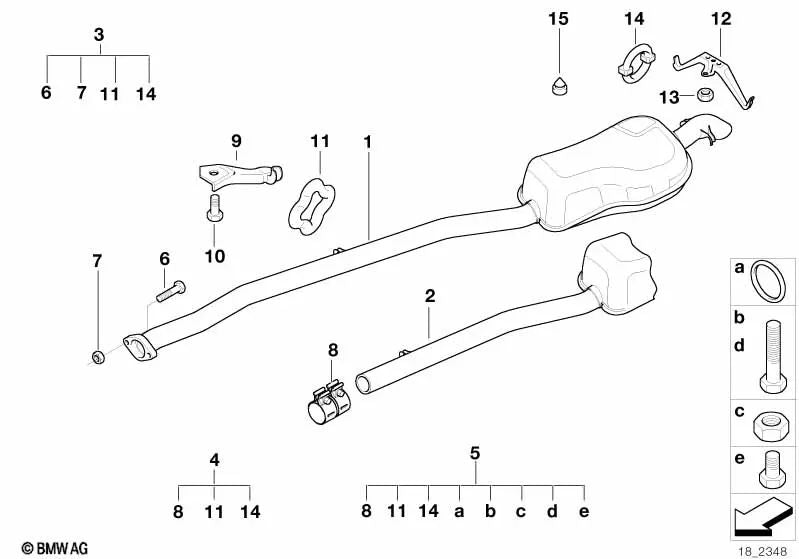 Tuerca de brida autoblocante para BMW E36 (OEM 64538391405). Original BMW