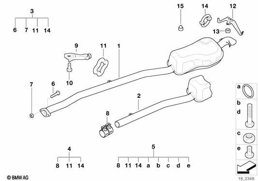 Tuerca de brida autoblocante para BMW E36 (OEM 64538391405). Original BMW