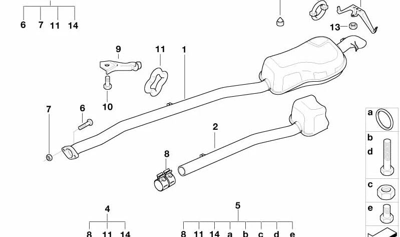 Soporte del sistema de escape para BMW Serie 3 E36 (OEM 51718151075). Original BMW