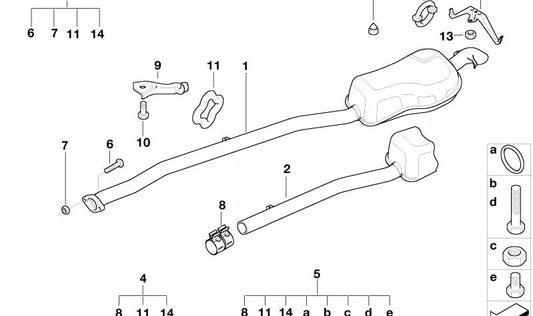 Soporte del sistema de escape para BMW Serie 3 E36 (OEM 51718151075). Original BMW