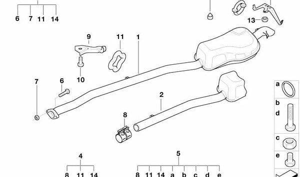 Soporte del sistema de escape para BMW Serie 3 E36 (OEM 51718151075). Original BMW