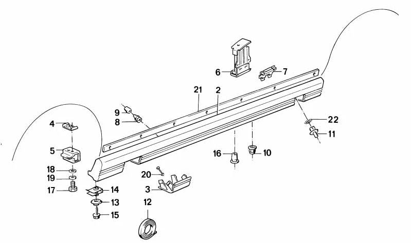 Tapa izquierda para BMW E28 (OEM 51711930863). Original BMW