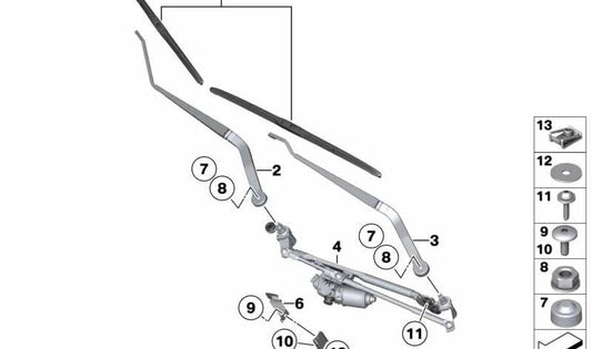 Soporte superior limpiaparabrisas OEM 61617327351 para BMW F15, F85, F16, F86. Original BMW.