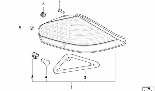 Lanterna traseira direita OEM 63217170976 para BMW E63, E64. BMW originais.