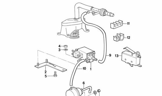 Soporte de la línea de combustible para BMW E21, E30, E12, E28 (OEM 13532446798). Original BMW