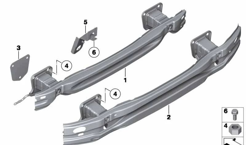 Rear bumper bracket for BMW E84 (OEM 51122990162). Original BMW