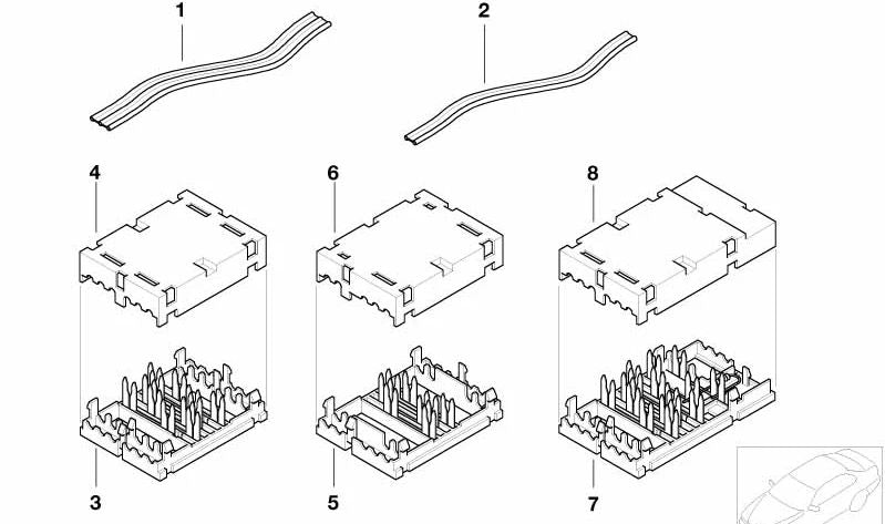 IDC-Connector cover for BMW 7 Series E65, E66 (OEM 61136901707). Genuine BMW