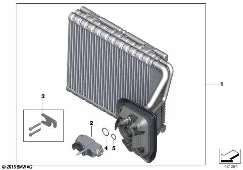 Evaporador para BMW X5 G05, G05N X7 G07 XM G09 (OEM 64119496918). Original BMW.