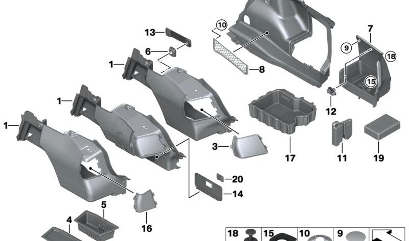 Cubierta batería OEM 51477070520 para BMW Serie 3 E90, E91, E92, E93. Original BMW.