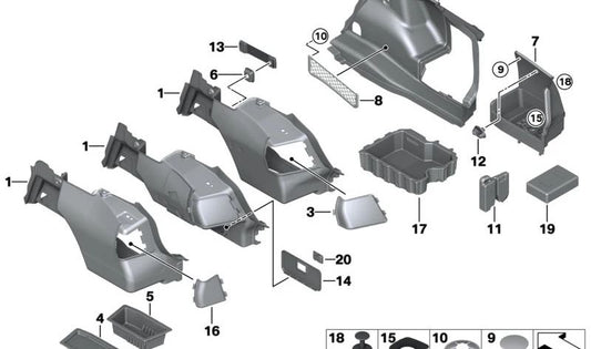 Revestimiento del maletero derecho para BMW Serie 3 E92, E92N (OEM 51476956430). Original BMW.