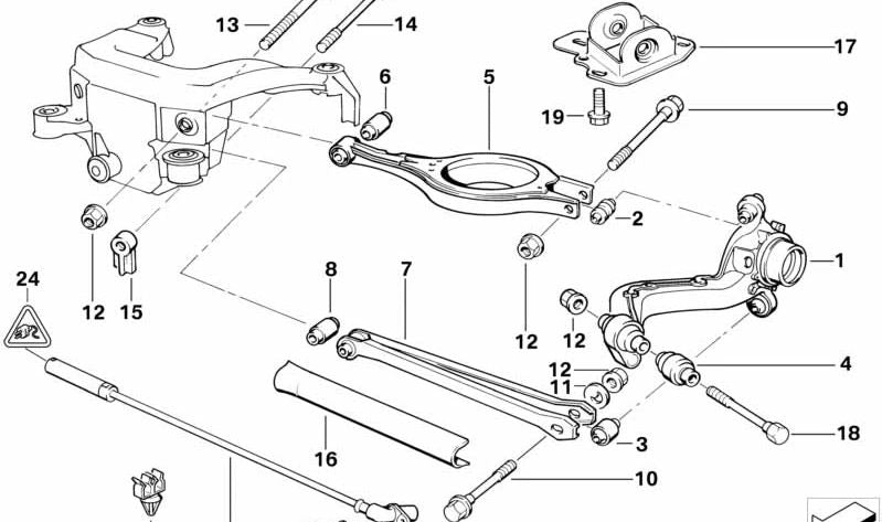 Left Side Member for BMW 3 Series E36 (OEM 33321090449). Original BMW