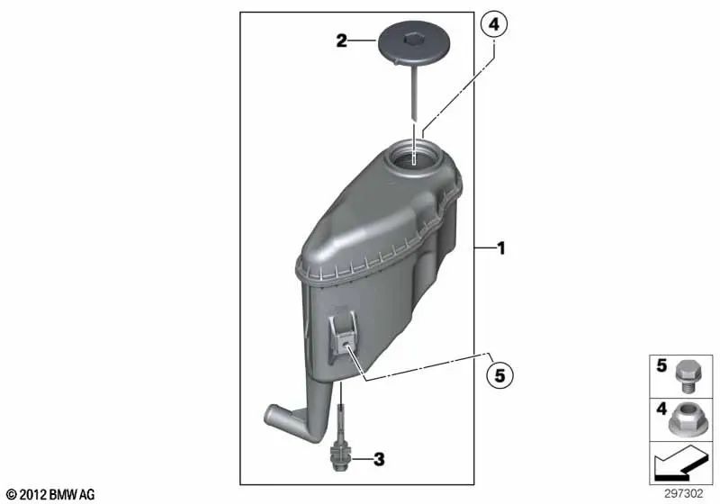 Depósito de Aceite para BMW F07, F10, F11, F06, F12, F13, F01N, F02N (OEM 32416799590). Original BMW