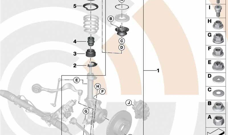 Kit de Reparación Soporte para BMW E81, E82, E87, E88, E90, E91, E92, E93, X1 (OEM 31352405884). Original BMW