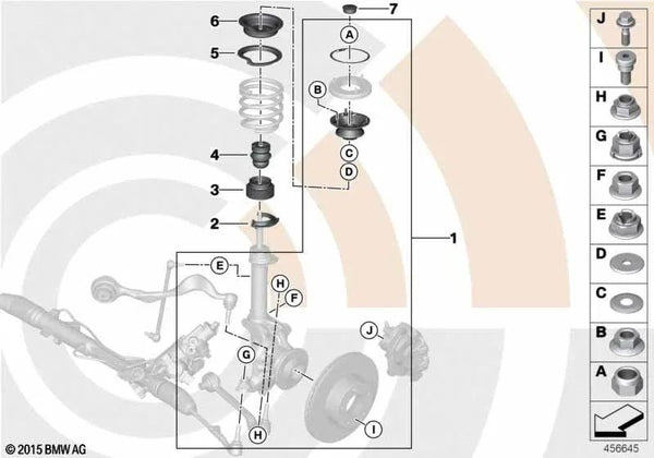 Kit de reparación del soporte para BMW X1 E84 (OEM 31352409694). Original BMW.